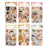 Pegatinas planas ZABC transfronterizas Tiempo Suave Serie Linda Dibujos Animados Tema de Mascotas Collage DIY Diario 6 diseños