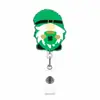 Porta-insignia de enfermera acrílico verde trébol retráctil fácil de jalar con clip giratorio de purpurina