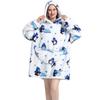 Pijama Novo Moletom com Capuz à Prova de Frio Feminino Usável Estilo Doce Pulôver Manga Longa Preguiçoso Cobertor de TV Engrossado