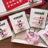 Nuevas Gomas para el Cabello de Personajes de Dibujos Animados Estilo Coreano para Niños de Principios de Primavera, Pinzas para el Cabello de Tela para Niñas, Pinzas Rosas para el Cabello de Verano