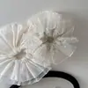 Anel de Cabelo de Renda com Pontos de Floco de Neve em Tela Cintura Feita à Mão Moda Versátil Corda de Cabelo para Rabo de Cavalo Acessórios de Cabelo Avançados