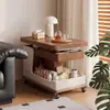 Mesa Lateral de Gabinete para Sofá de Sala de Estar en Casa, Carrito Móvil Plegable de Altura Ajustable, Mesa de Café para Balcón de Apartamento Pequeño, Modelo Nuevo 2026