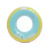 Flotador inflable transparente de estilo minimalista con rayas blancas, engrosado y equipado con asas de seguridad, perfecto para las vacaciones.