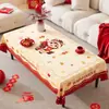 Toalha de Mesa Festiva de Ano Novo em Desenho Animado, à Prova de Óleo, Impermeável, Resistente ao Calor, Alta Qualidade, Ano do Cavalo, Festival da Primavera, à Prova de Poeira, Resistente ao Desgaste