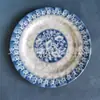 Prato de melamina ondulado louça tipo porcelana prato de osso redondo prato plano de orquídea prato de arroz de plástico prato de buffet prato raso