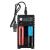 Carregador USB de três compartimentos para bateria de lítio 18650 carregador de bateria de lanterna 4.2V