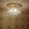 Luz Dorada Redonda Personalizada para Dormitorio, Pasillo de Cristal, Vestíbulo, Luz de Recibidor, Luz de Balcón, Luz de Techo de Lujo para Pasillo