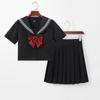 Suministros del Fabricante Traje Negro de Falda Corta Uniforme Jk Manga Larga Estilo Japonés Ortodoxo Básico Dulce Estilo Preppy