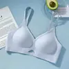 Sujetador de gel suave sin costuras para mujer, con soporte lateral en el busto, anti-caída, sujetador de copa fija