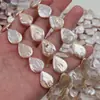 Suministro directo de fábrica 14*18mm gota de agua perla natural barroca irregular forma de pera plana cuentas sueltas accesorios para pendientes DIY