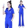 Conjunto Esportivo de Manga Curta 2025 para Mulheres Verão Nova Moda Celebridade da Internet Street Redutor de Idade Calças de Perna Larga Roupa Casual Conjunto de Duas Peças