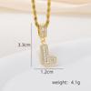 Venta Caliente Transfronteriza Moda Cobre Circonita Chapado en Oro de 18K Colgante de Letra Escalera Cuadrado Caramelo de Roca 26 Letras Inglesas Collar
