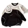 Camiseta de manga larga de moda para primavera y otoño para niños, elegante nuevo top base con patchwork de letras para niños y niñas