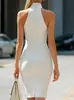 Amazon 2026 Verano Transfronterizo Estilo Nuevo Diario Ajustado Elegante Color Sólido Cremallera Sin Mangas Vestido Bodycon para Mujer