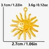Acero Inoxidable 304 Retro Europeo y Americano Cara Sonriente Colgante de Sol Acero de Titanio Colgante DIY Collar Accesorios Hechos a Mano en Stock