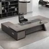 Atractiva Combinación de Escritorio y Silla para Jefe, Oficina de Presidente Sencilla y Moderna, Escritorio Ejecutivo Individual para Gerente General, Muebles para Oficina de Presidente