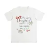 Camiseta Estampada Feminina de Manga Curta, Verão Solta Casual Oversized Branca de Algodão Top Tendência
