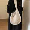 Bolsa de Punto Hecha a Mano Sencilla, Bolso de Lana de Moda y Versátil, Bolso de Hombro Tejido de Alta Gama, Bolso de Mano Transfronterizo para Mujer