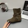 Botas vaqueras estilo retro desolado con aumento de altura interior de 5 cm, nuevo estilo Otoño/Invierno 2026, botines cortos tipo Martin, botas de moda
