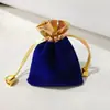 Bolsa para Joyería, Bolsa de la Suerte, Bolsa de Terciopelo Rojo con Ribete Dorado, Bolsa de Terciopelo con Cordón, Bolsita Pequeña de Terciopelo, Bolsa para Empaque de Joyería
