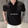 Polo de Punto Rayado de Manga Corta para Hombre, Polo de Verano con Cuello Campana, Corte Ajustado, Casual, Ligero, Moderno, Comercio Exterior, Venta al por Mayor Transfronteriza