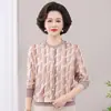 Blusa de Manga Larga para Primavera y Otoño para Madres, Nueva Moda 2026 Suéter de Punto Pulóver para Mujeres de Mediana Edad y Mayores