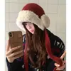 Gorro de Felpa Grueso de Invierno con Protección para las Orejas para Mujeres con Circunferencia de Cabeza Grande, Adelgazante del Rostro, Gorro de Punto Cálido, Gorro Tipo Beanie a Prueba de Frío para Ciclismo