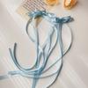 Accesorios para el cabello con lazo de cinta y estética de ballet para chicas, pinza para el cabello trenzada, lazo para el cabello de celebridades de Internet, pinza de pico de pato, banda para el cabello con doble cola de caballo