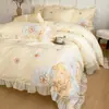 Nuevo Conjunto de Cuatro Piezas de Pana con Parches Cepillada - Girasol