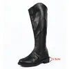 Botas altas de estilo europeo y americano para mujer, corte en V, estilo western, cuero suave, tacón grueso, cremallera lateral, botas de montar de pierna recta, suministro transfronterizo