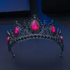 Comercio Exterior Exportación Más Vendido Set de Pendientes Corona de Novia Tiara Diadema Azul Princesa Elsa para Mujer Elegante