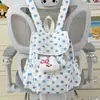 Mochila de lunares a la moda y con estilo estilo coreano para mujer con diseño de cordón, adecuada para viajes y uso al aire libre, moderna y ligera