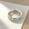 Anillos de Pareja para Hombres y Mujeres, Sencillos y Elegantes, Estilo Europeo y Americano, Diseño Personalizado de Pluma Plateada, Anillos Abiertos a Juego, Venta al por Mayor