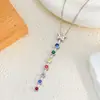 Collar Popular Transfronterizo con Diseño de Estrella, Corazón, Cubo de Azúcar y Borla, Accesorios de Collar de Bloques de Color para Mujer, Accesorios de Moda y de Alta Gama
