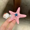 Pinza para el Cabello de Estrella de Mar con Forma de Concha Estilo Vacaciones Dopamina, Pinza Súper Hada para Flequillo de Niña, Pinza Lateral para Niñas, Pasador para Fotos en la Playa