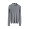25 Años Otoño e Invierno Nuevo Estilo 100 Cachemira Cuello Alto Línea Recta Prendas de Punto Lista para Usar Aspecto Adelgazante Color Puro Prendas de Punto de Cachemira