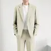 Jaqueta de Terno Casual Solta da Moda Masculina 2025 Estilo Coreano de Alta Qualidade Slim Fit Conjunto de Terno para o Dia a Dia