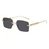 Nuevas Gafas de Sol Cuadradas Sin Marco de Metal para Hombre y Mujer Anti-UV Gafas de Sol de Moda Transfronterizas Gafas de Sol de Alta Gama