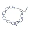 Estilo Europeu e Americano Tendência Simples Hip-Hop Aço Inoxidável Oval Fio Torcido Pulseira Corrente de Clavícula Venda Direta Fabricante