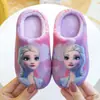 Pantuflas de Algodón para Niñas, de Invierno para Interiores, Calientes, Suaves, con Suela Antiderrapante, Zapatos para el Hogar para Niños Pequeños y Niños Pequeños, Modelo Elsa Princesa