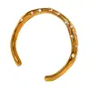 Pulsera de Acero Inoxidable Pulsera de Perlas Incrustadas de Moda Transfronteriza Joyería de Mano Nueva Retro Europea y Americana para Mujeres de Acero de Titanio Todo Fósforo