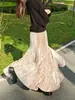 Nueva Falda Acampanada Línea A Estampada Estilo Chino para Mujer, Nueva Moda Otoño e Invierno 2025 Falda Gruesa Elegante
