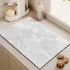 Tapete Drenante Simple de Mármol al por Mayor Tapete Absorbente de Agua Antideslizante de Tierra de Diatomeas para Encimera Tapete para Mesa de Comedor Tapete para Fregadero de Cocina