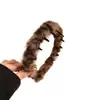 Diadema de Leopardo de Felpa Antideslizante para Otoño e Invierno para Mujeres, Diseño de Corona Alta, Versátil para Uso al Aire Libre, Accesorio para el Cabello de Gama Alta