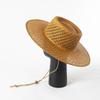 Moda casual nueva de primavera y verano tejida a mano con cuerda de amarre paja de papel hueca anillo alto superior ala grande sombrero de paja sombrero de sol para exteriores