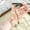 Cadena para Teléfono de Raíz de Bodhi con Forma de Pata de Gato a la Parrilla de Carbón para Mujer, Lanyard Lindo de Gato de la Suerte para Teléfono, Accesorio de Funda de Teléfono Antiperdida y Anticaídas