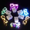 Dropshipping Transfronterizo, Luz de Batería de Botón sin Densidad, Luz de Botella, Luz de Botella de Vino, Cadena de Luces de Pastel de Flores, Caja Cuadrada Pequeña, Blanco Pequeño