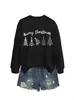 Amazon eBay sitio independiente moda personalizada versátil mujer Feliz Navidad otoño e invierno nueva sudadera