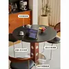 Mesa Redonda Redonda para Comedor de Apartamento Pequeño, Estilo Retro Francés, Mesa de Comedor Doméstica de Pizarra de Madera Maciza, Mesa Redonda Berg, Mesa de Comedor Estilo Mediados de Siglo, Modelo Nuevo