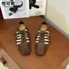 Zapatos de Entrenamiento Alemanes Retro de Bloques de Color de Cuero Genuino para Mujer 2026 Otoño Nuevo Estilo Cómodos Versátiles Transpirables Suela Suave Deportivos Casuales Ah